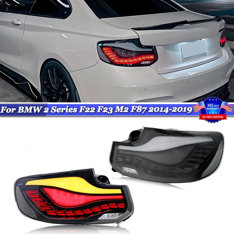 For 2014-2019 BMW 2 Series F22 F23 F87 & 2014-2021 M2 Smoked LED GTS Tail Lights