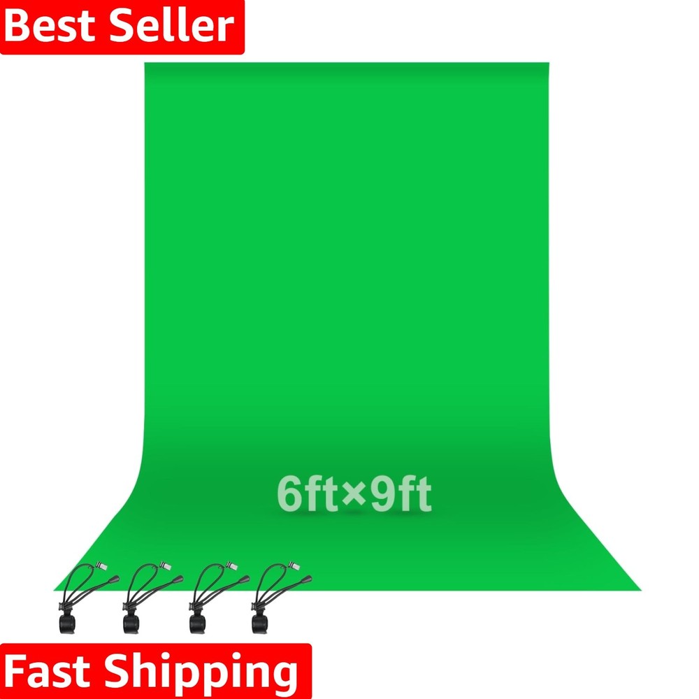 6 x 9 Ft Green Screen Backdrop for Professional Video Streaming & Photography