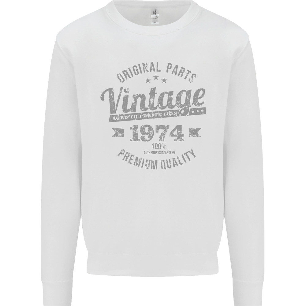 Vintage Year 51st Birthday 1974 Mens Sweatshirt Jumper White