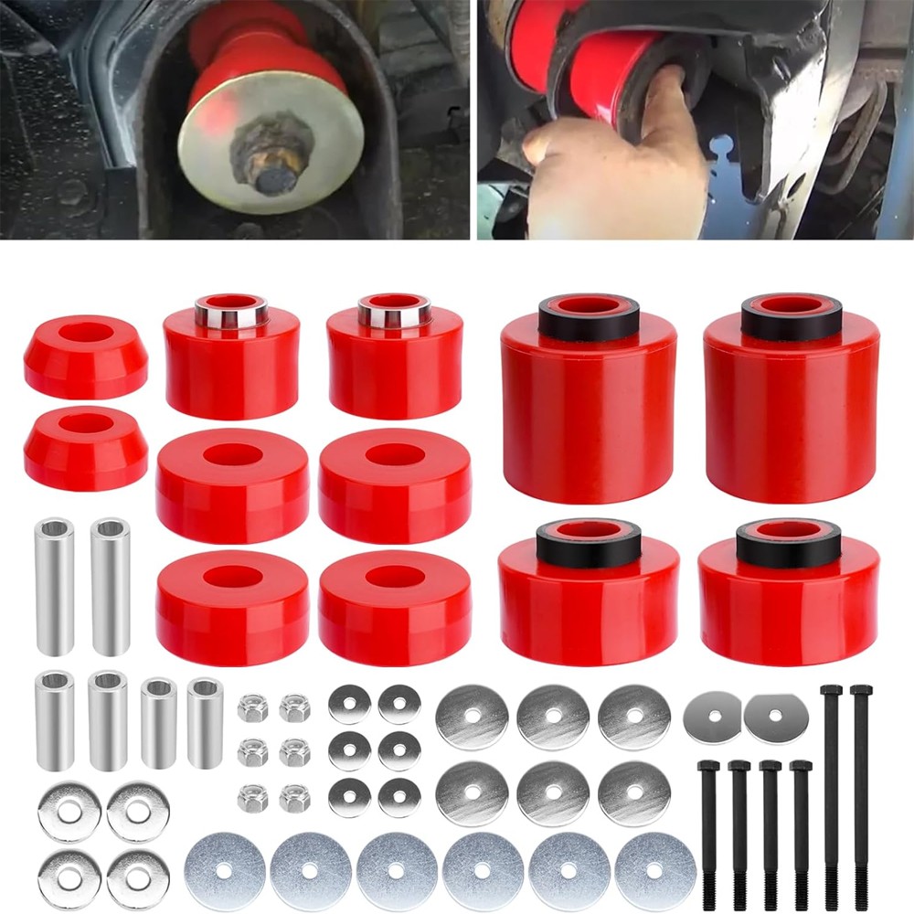 4.4123R Body Cab Mount Bushing Kit For 1980-1998 Ford F150 F250 F350 2WD 4WD Red