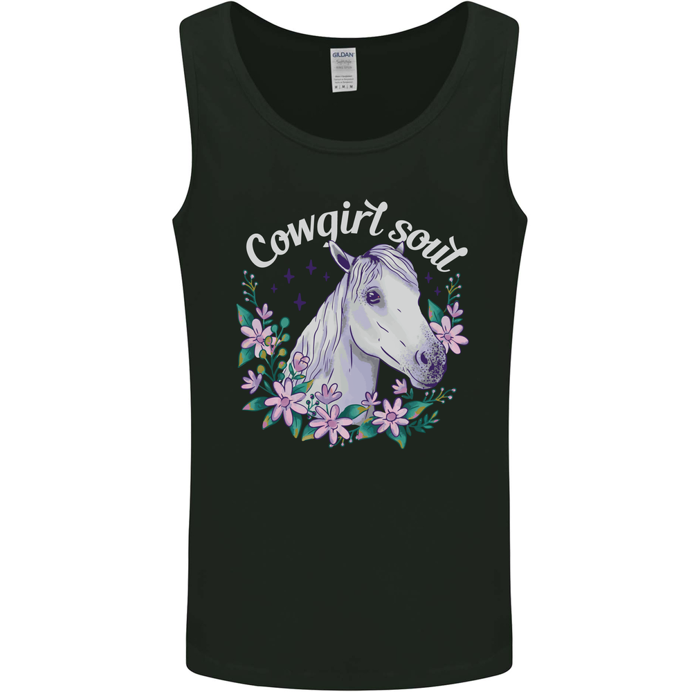 Cowgirl Soul Equestrian Horses Mens Vest Tank Top