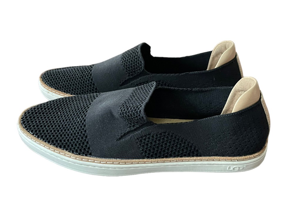 Women's UGG SAMMY Chevron Flex Black Rib Knit SLIP ON Casual Shoes Size 9.5