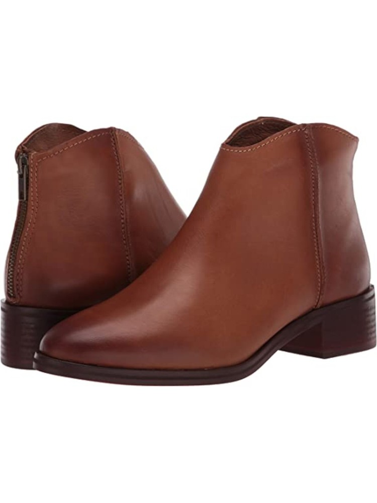 ZIGI ARTISTAN Women's Brown Georgie Almond Toe Leather Boots Size 8.5 M