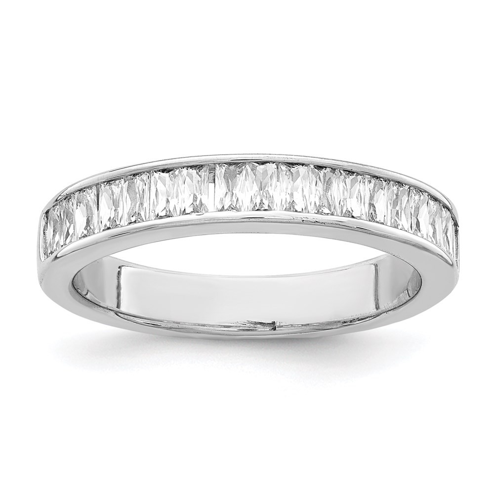 Sterling Silver Rhodium-plated Cubic Zirconia Ring Size 8