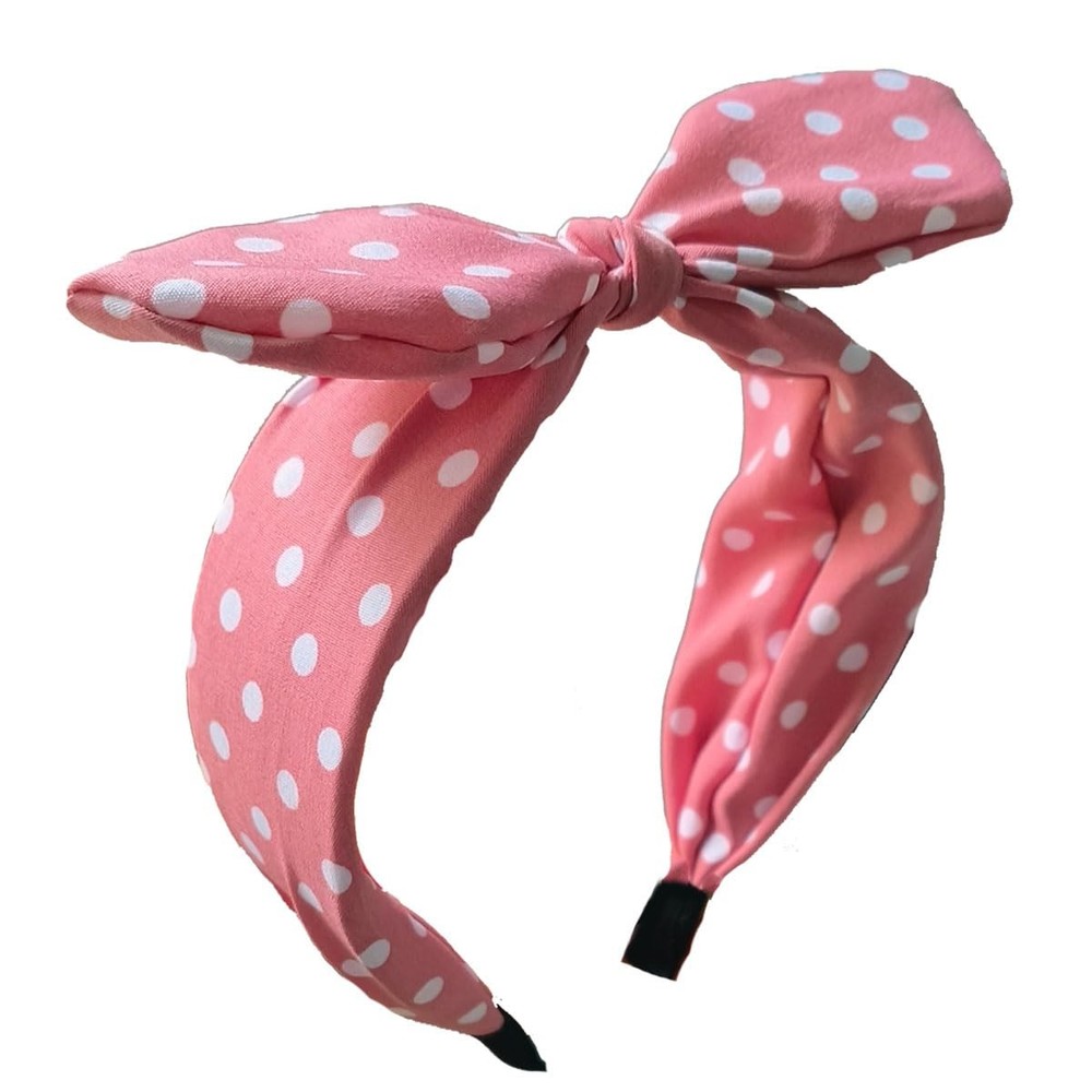 Pink Polka Dot Bow Headbands Women and Girls 50s accessories Retro Halloween
