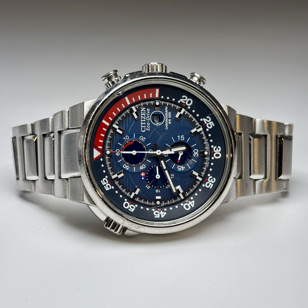 Citizen CA0440-51L Endeavor PEPSI BEZEL Eco-Drive SS Chronograph Men's Watch