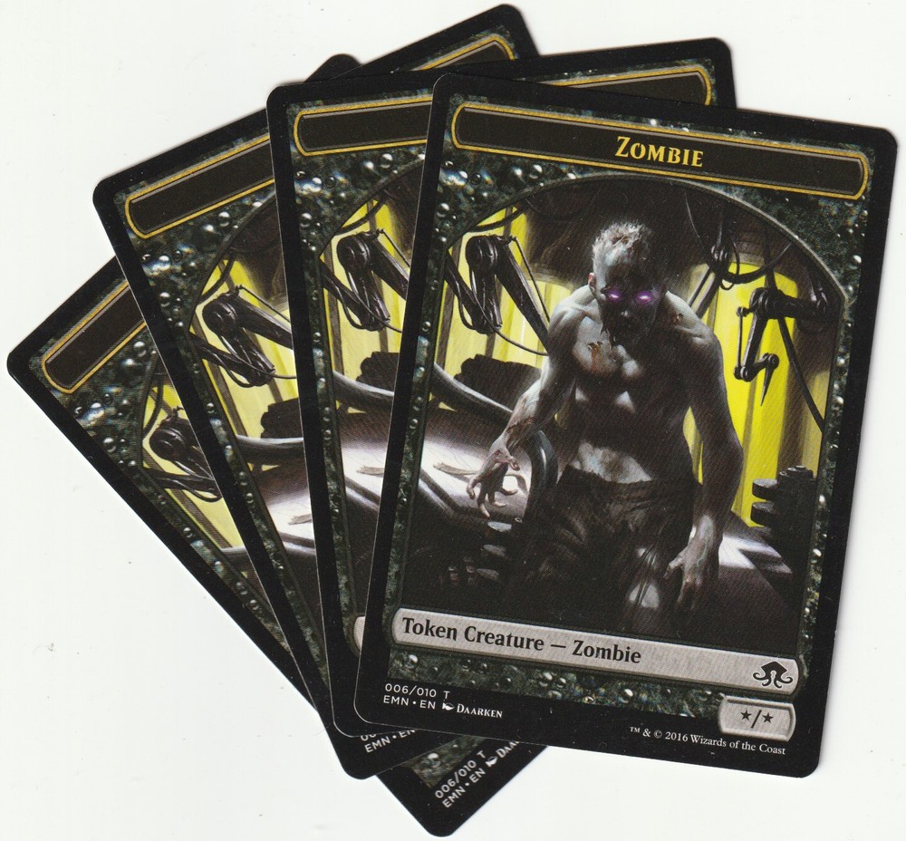 4 MTG Zombie Black Token Creature Playset - EMN/EN 2016 Magic Gathering