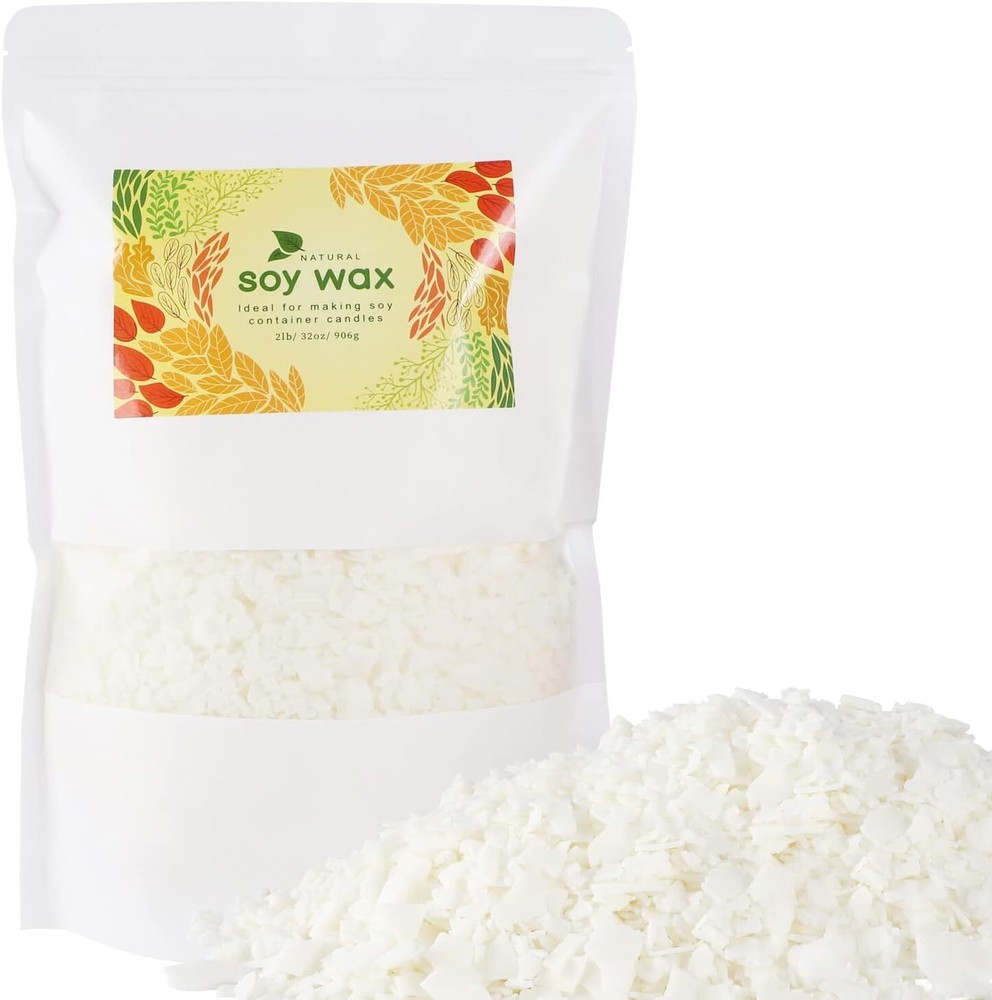 Candle Making Soy Wax-2 lb Bag（32oz）-Pure Nature DIY Wax Flakes 2 LB