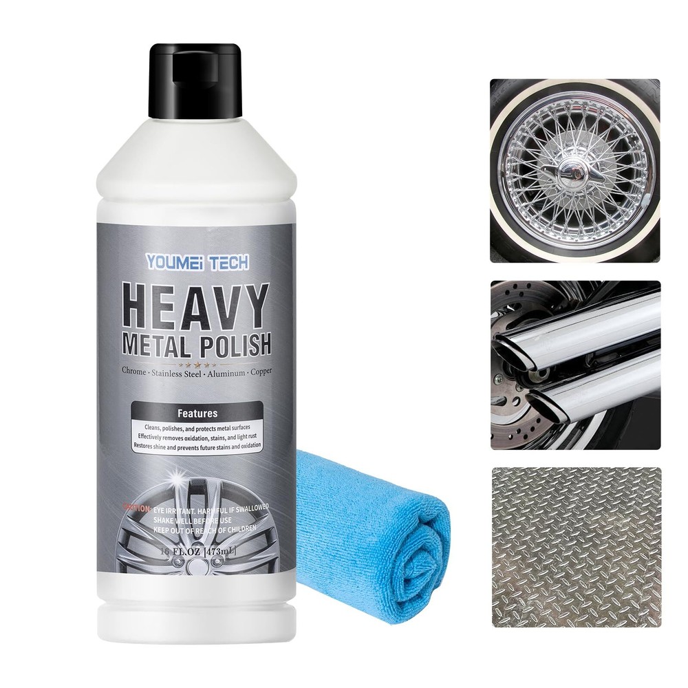 16oz Metal Polish for Chrome, Aluminum & Stainless Steel Restores Shine