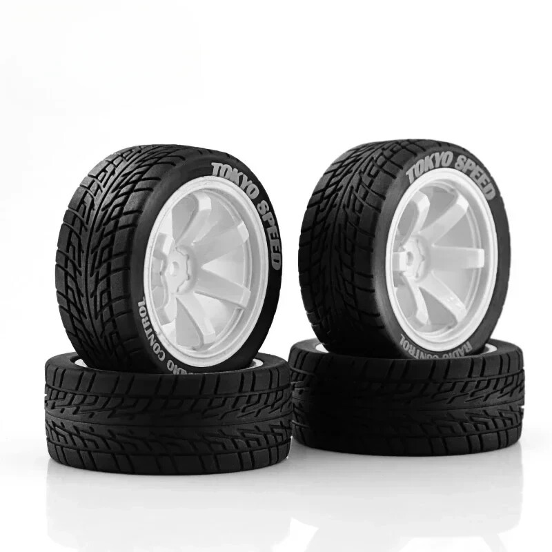 1/10 RC Rally Racing Wheels & Tires for Tamiya TT02 KYOSHO Fazer Mk2 FZ02 - 12mm On-Road