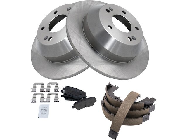 Rear TRQ Brake Pad Rotor and Parking Brake Kit fits Kia Sorento 2014 21BMRN