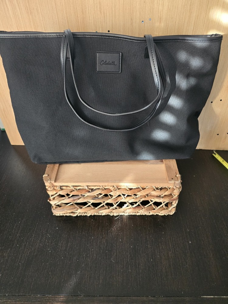 Cleobella Large Black Canvas Tote Bag NWT
