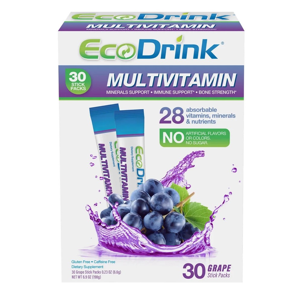 EcoDrink Complete Multivitamin Drink Mix with Electrolytes 30 Packets