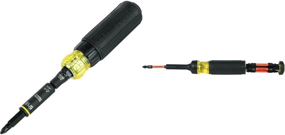 Ratcheting Impact Rated Screwdriver Set with Phillips Slotted and Square Bits