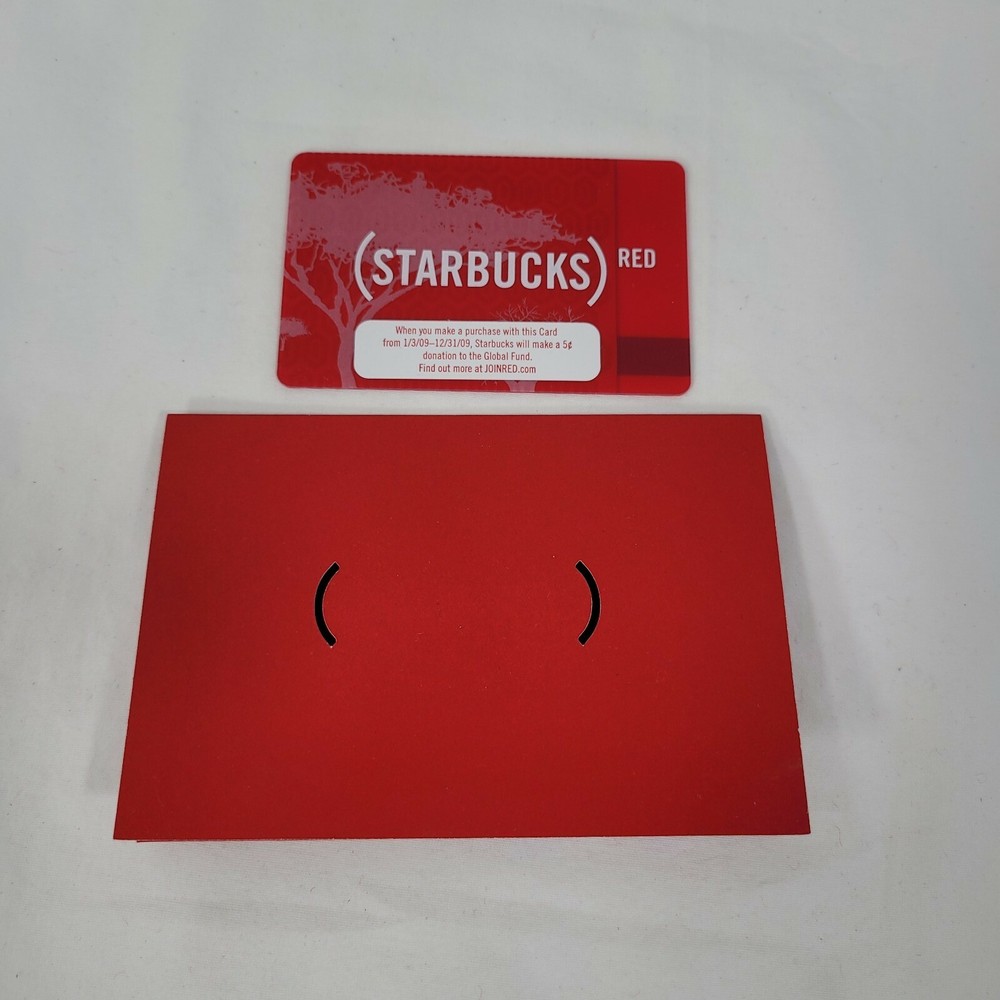 Starbucks Gift Card RED Tapestry Limited Edition 2009 w/Sleeve - MINT-image