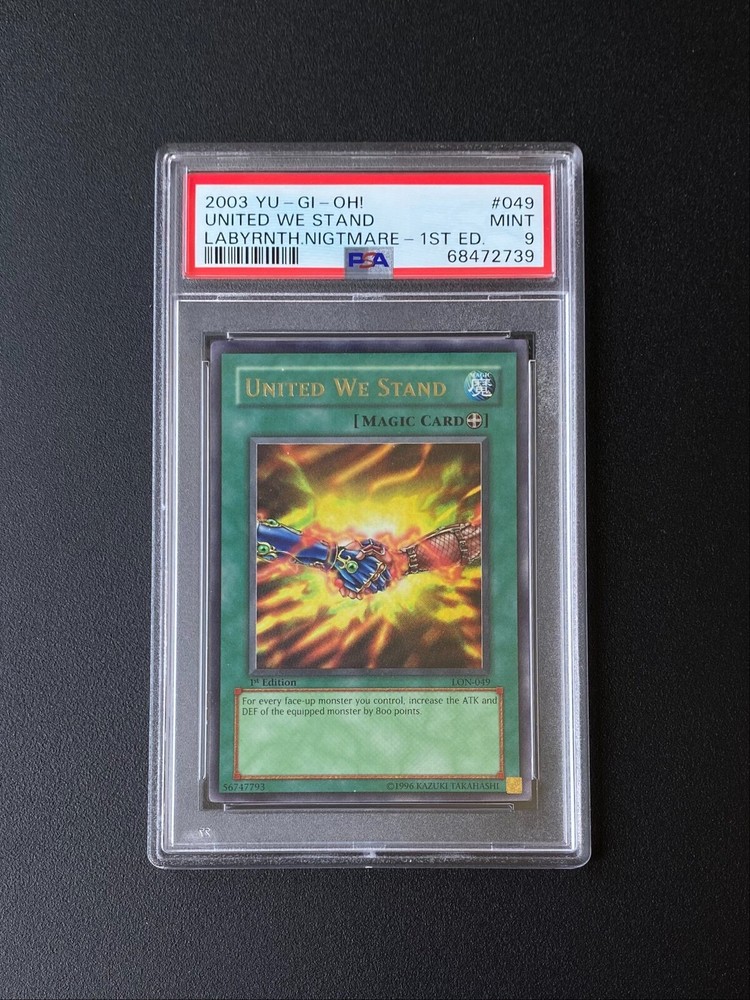 PSA 9 Yu-Gi-Oh! United We Stand 1st Edition LON-049 Labyrinth of Nightmare POP57
