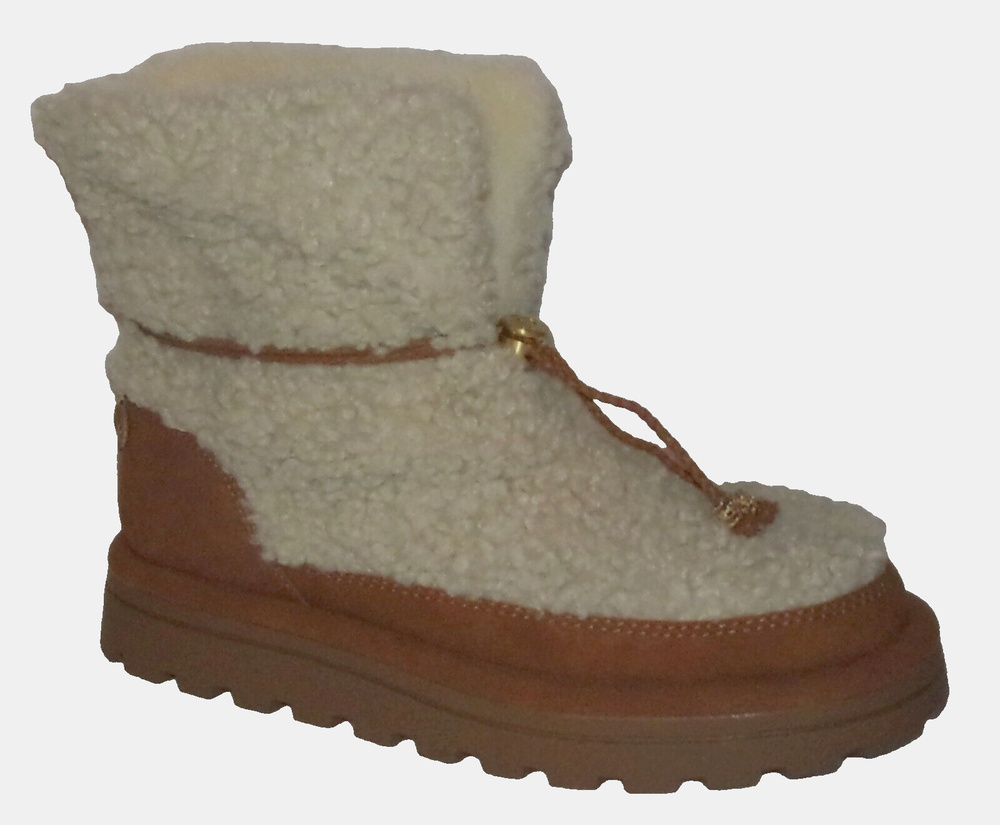 NIB Sam Edelman Olin Brown Shearling Lug Sole Ankle Boots Size 8 M