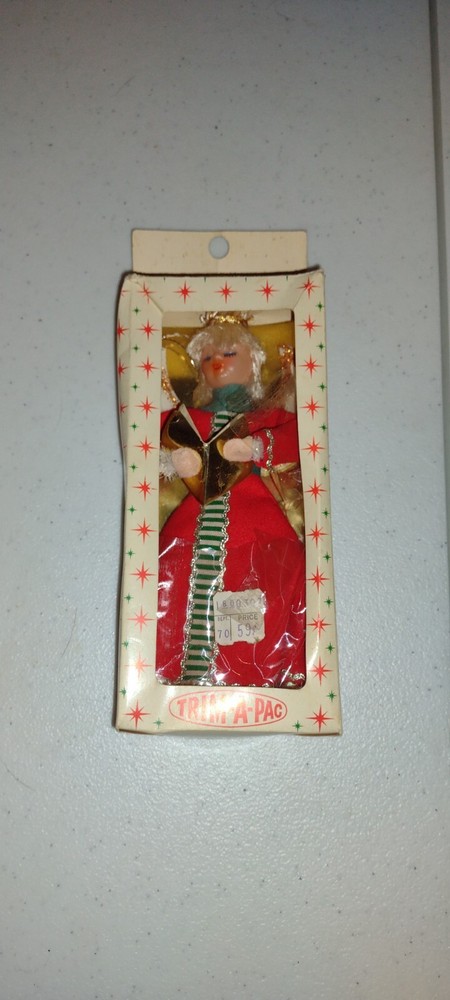Vintage Trim-A-Tree Christmas Angel Caroler Ornament New in Box
