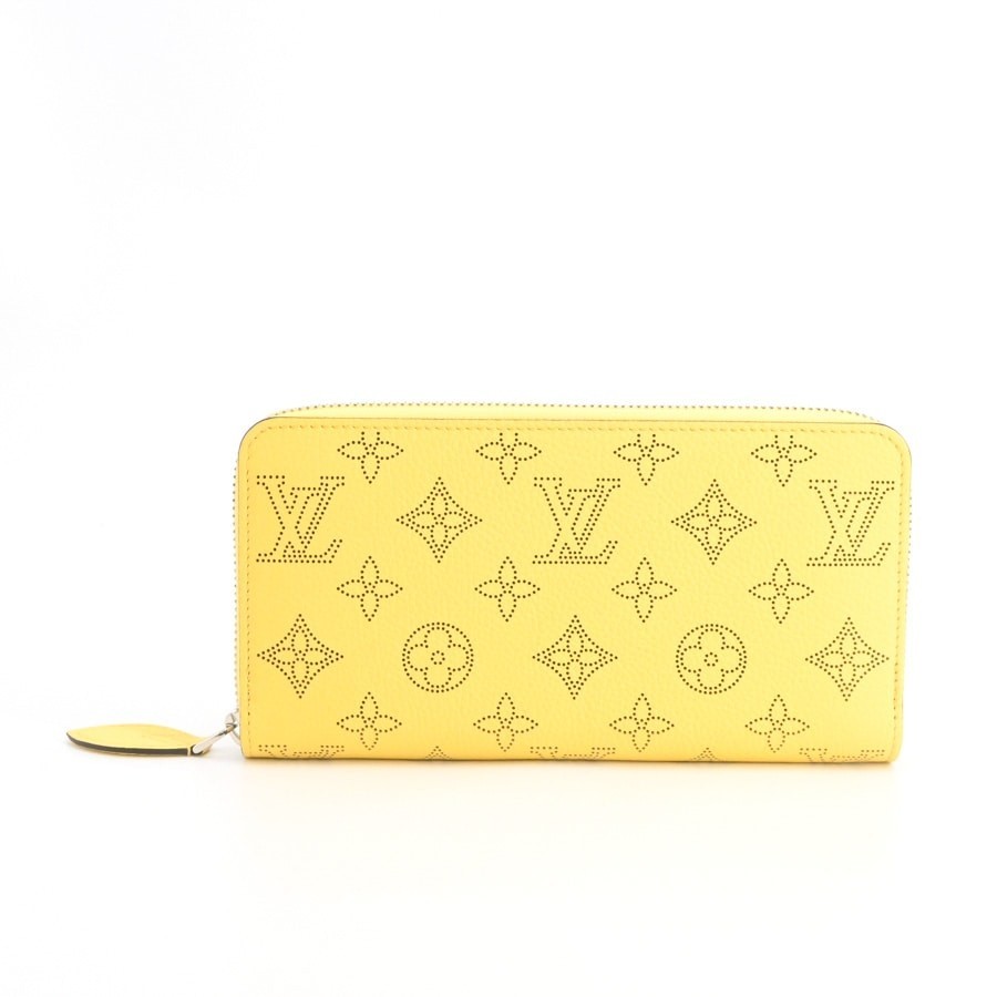 Authentic Louis Vuitton Mahina Zippy Wallet Monogram Yellow Pink M82501