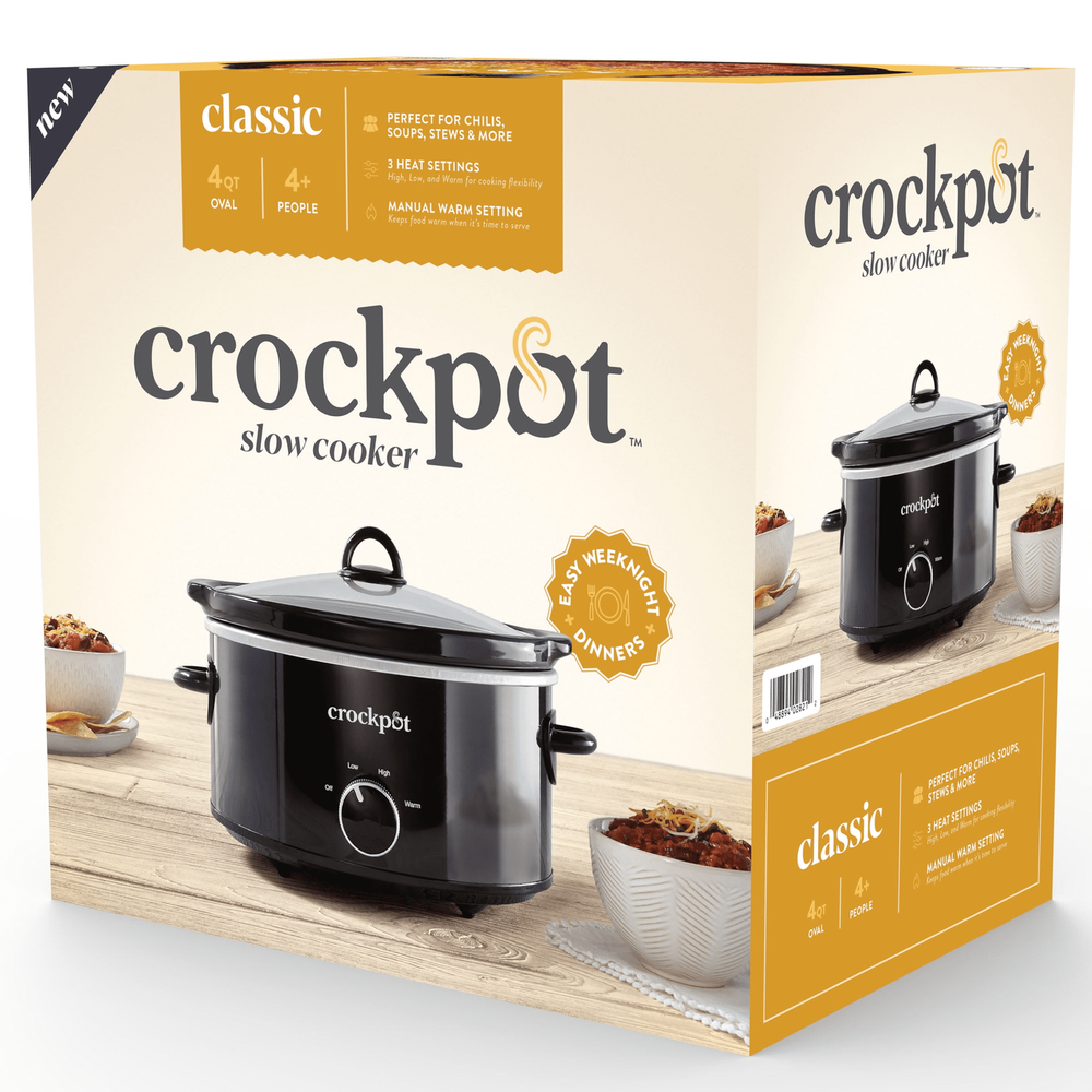 Crock-Pot 4-Quart Slow Cooker – Classic Design for Easy Meals