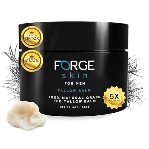 Forge Skin Mens Wrinkle Defense Beef Tallow Balm for Healthy Skin