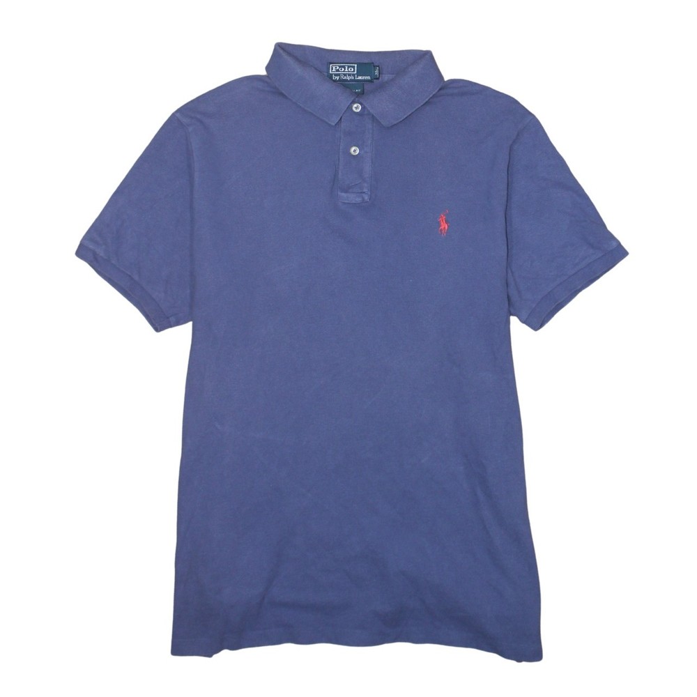 Polo Ralph Lauren Mens Polo Shirt Navy Blue Cotton Knit Red Pony Golf Top XL