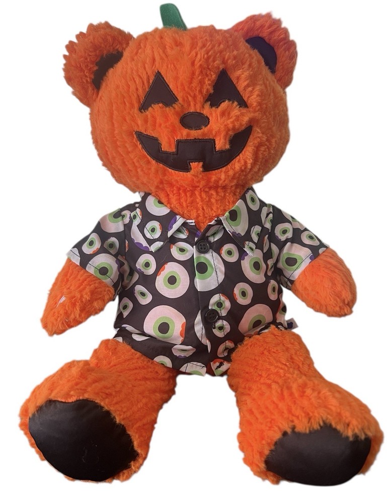 Build a Bear Light-Up Jack O'Lantern Pumpkin Plush Halloween Stuffed Toy