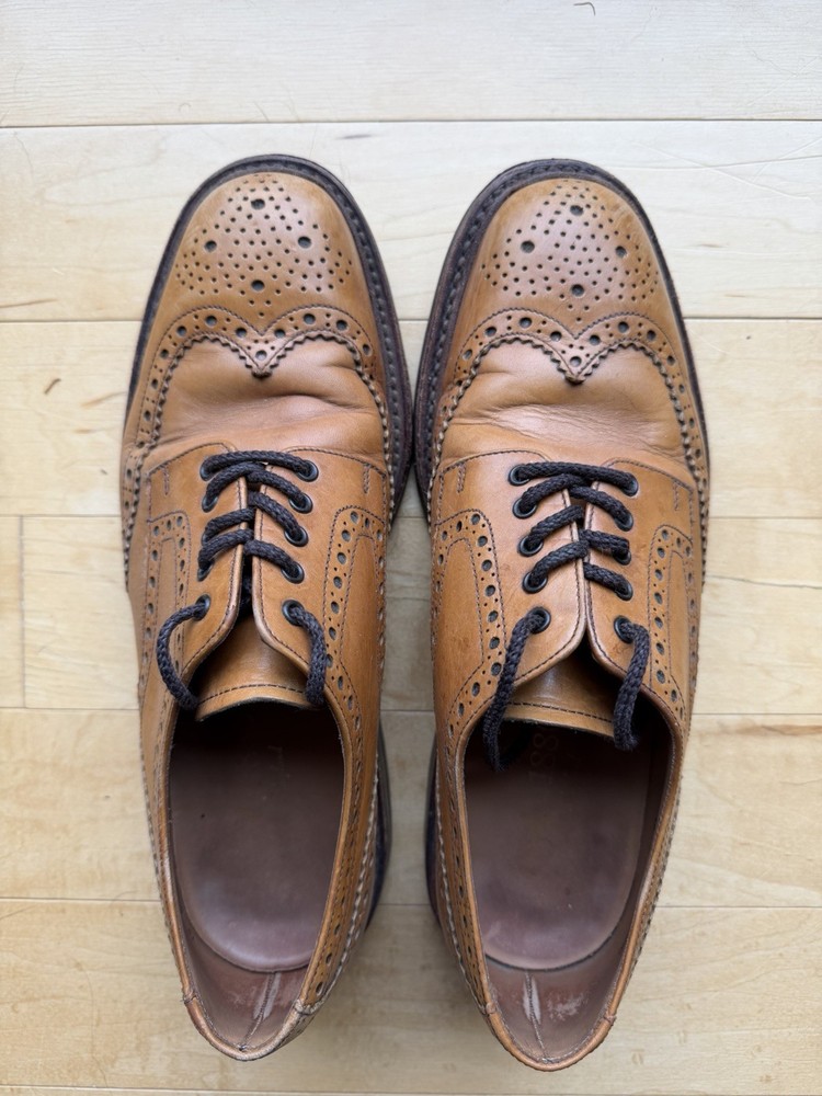 Loake 1880 Wingtip Brogue Oxford Men’s 7.5 US Tan Leather Dainite Sole