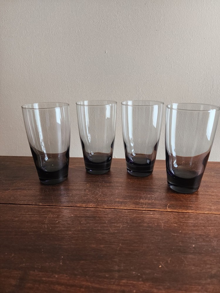 Set of 4 Food Network  High-Quality Smoke Highball Drinking Glasses Glassware