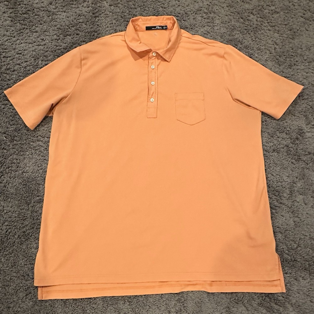 Ralph Lauren RLX Wicking Polo Men’s XXL Orange Performance Golf Shirt Stretch
