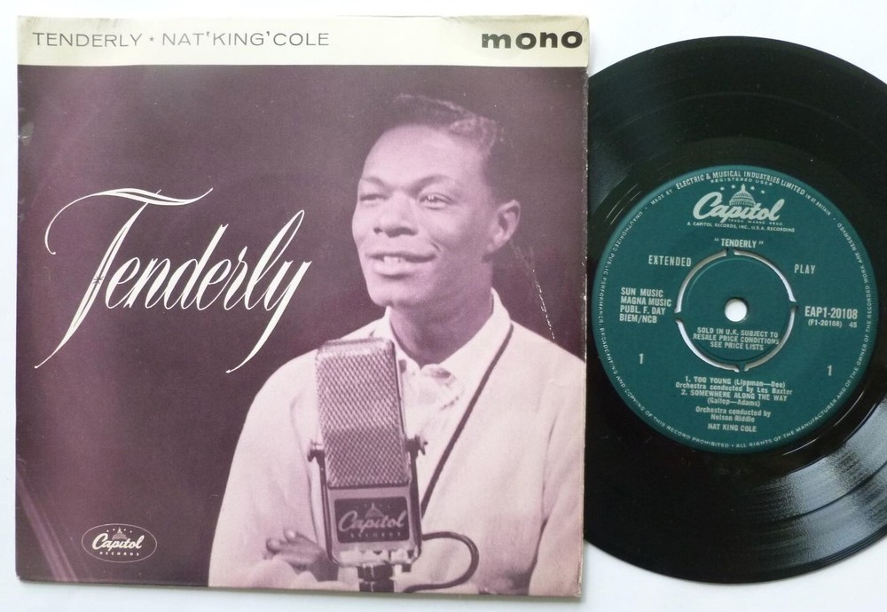 Nat King Cole Tenderly EP Capitol EAP120108 EX/VG 1960s picture sleeve, Tenderly