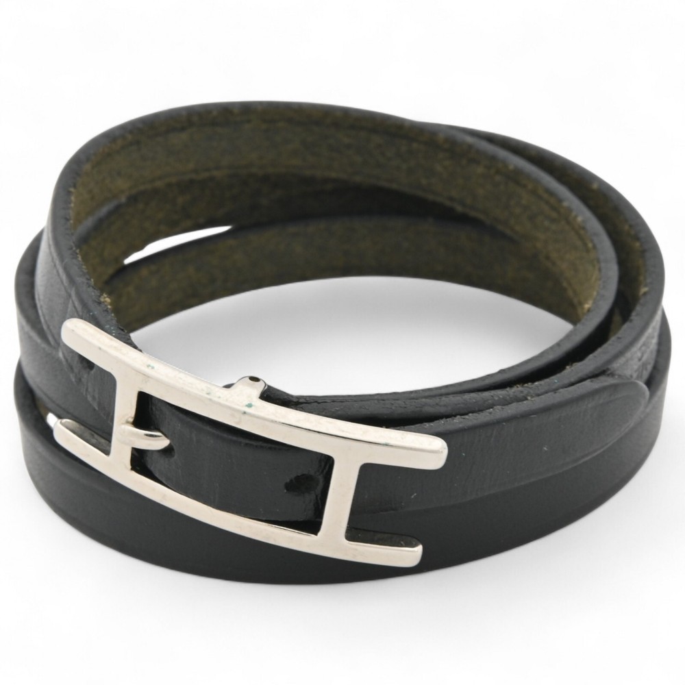 Auth Hermes Api 3 Bracelet Black he3312gh