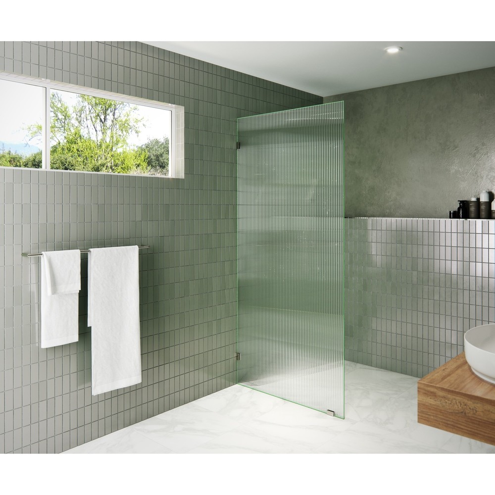 36-Inch Frameless Shower Door in Polished Nickel - Sleek Glass Design