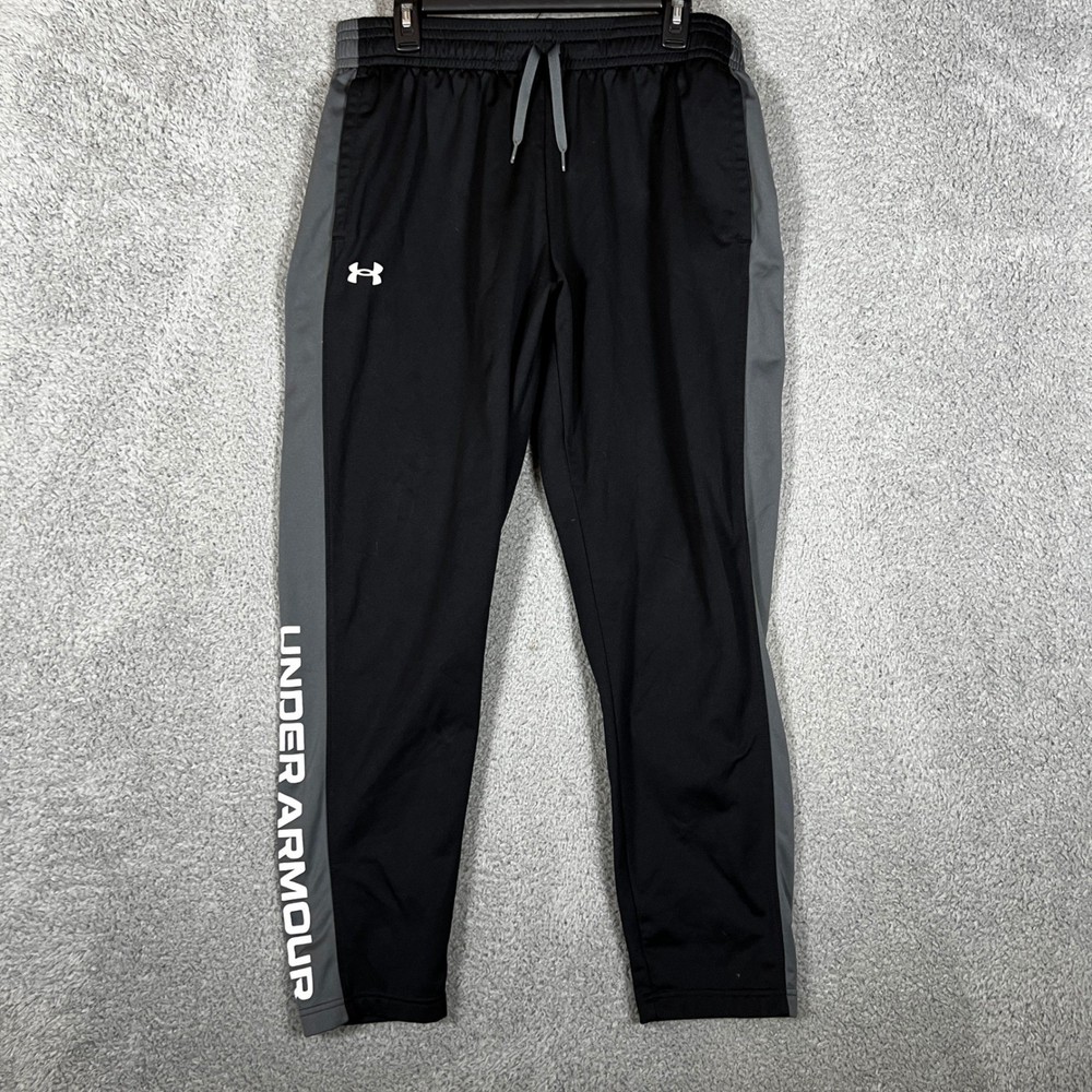 Under Armour Jogger Pants Mens L Black Gray Athletic Loose Fit Casual Formal