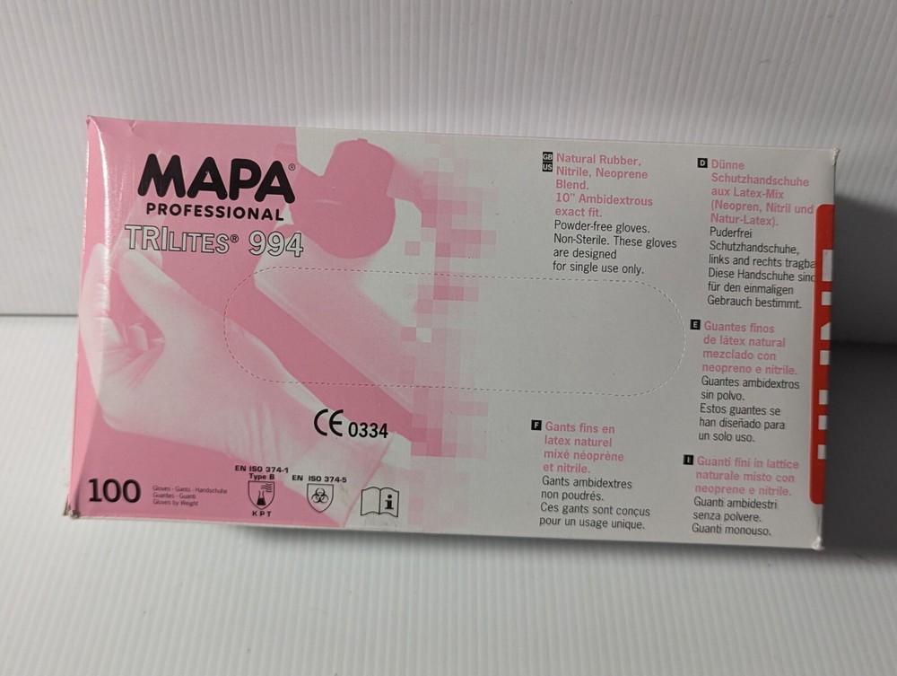 Mapa Proffessional 994 TRI Lites Clean Process Gloves Medium - 100ct