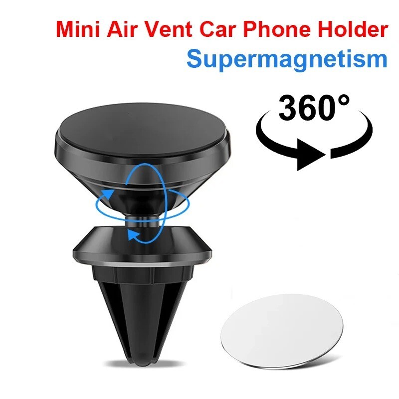 Magnetic Car Phone Holder for iPhone Samsung S10 GPS Air Vent Mount 360° Rotatable