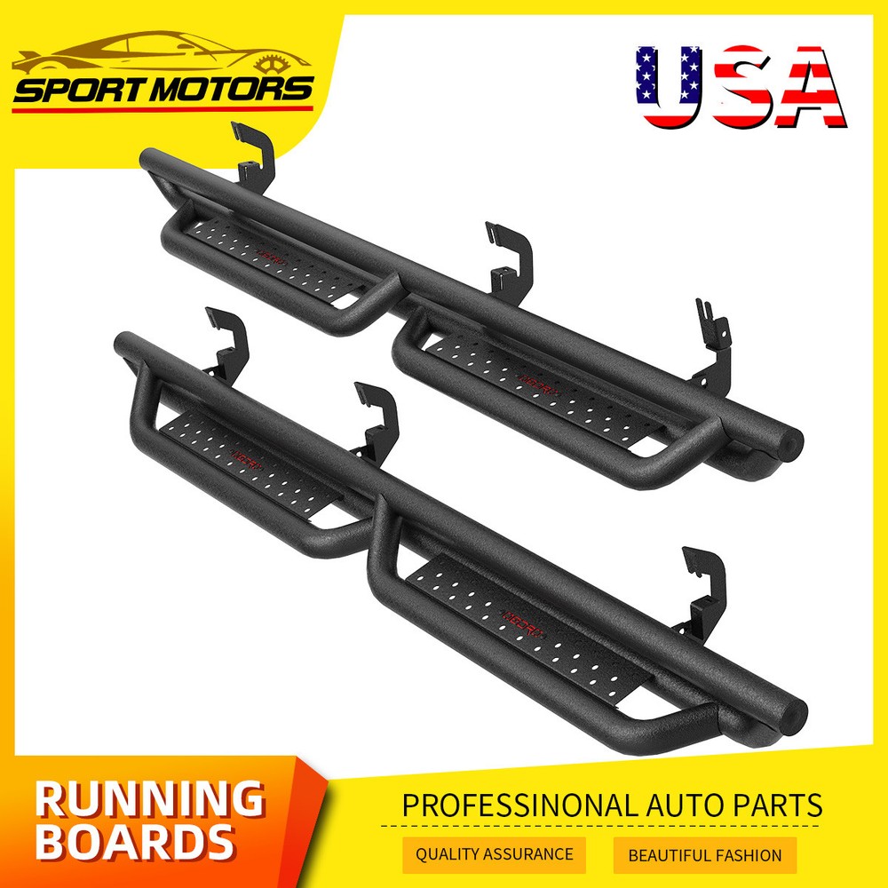 2007-2018 Chevy Silverado GMC Sierra 1500 Crew Cab Drop Step Running Boards Nerf Bars
