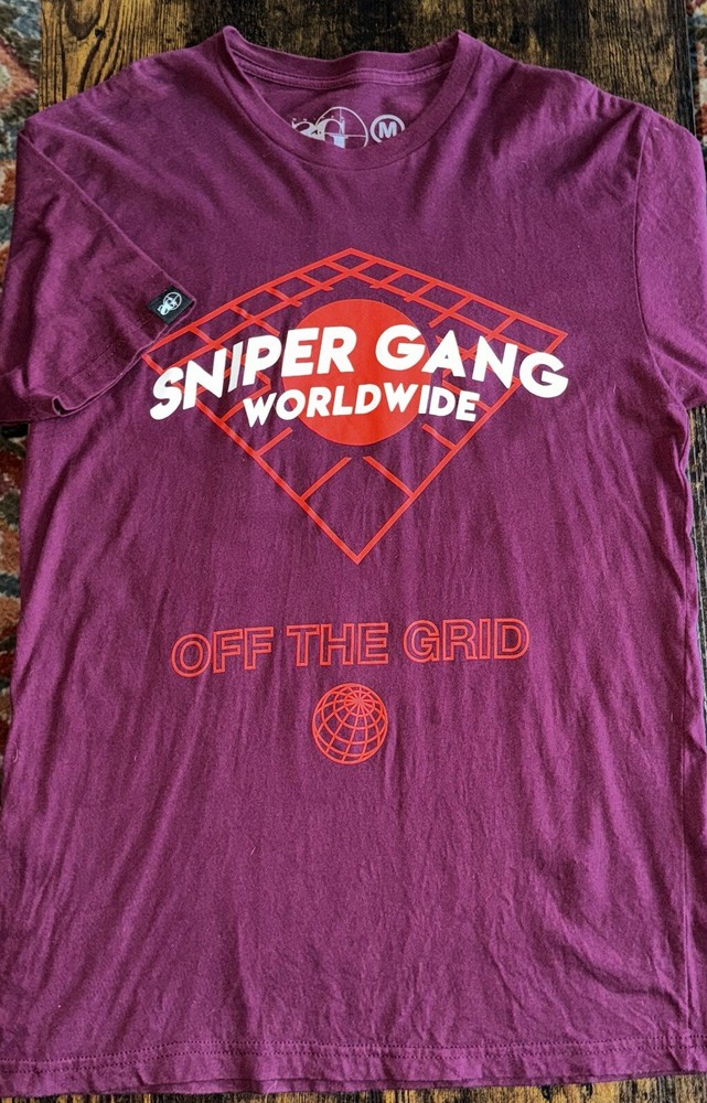 Sniper Gang Shirt Mens Medium Sniper Gang Worldwide Maroon Burgundy Kodak Black