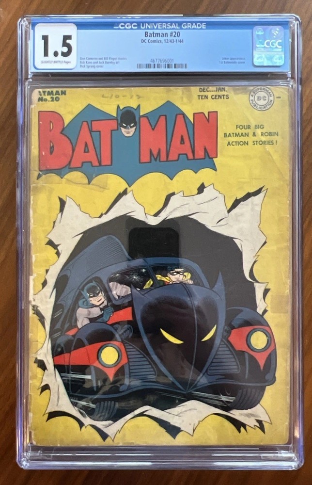 Batman #20 (1943) CGC 1.5 Universal Golden Age DC – Classic Batmobile Cover