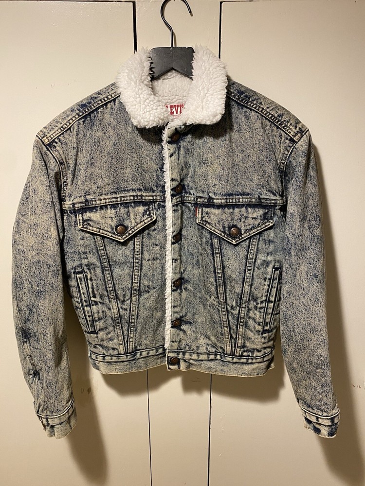 Levi Sherpa Jean Jacket San Francisco Large USA Made 80's Trucker Vintage Levi's