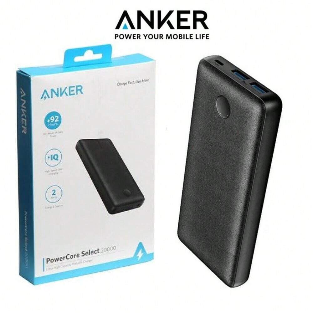 Anker PowerCore Select 20000mAh Fast Charging Power Bank with Dual USB Ports for Phones Tablets