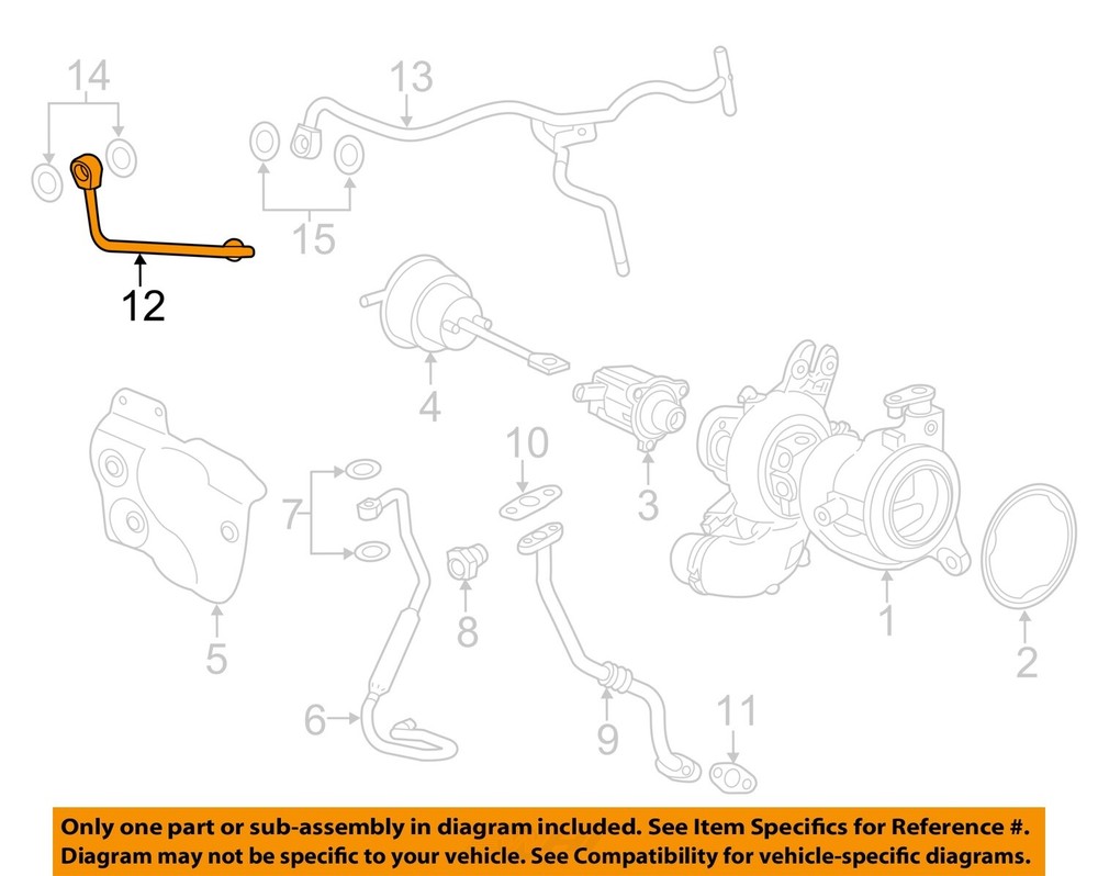 16-24 Chevy Cruze Turbo Water Feed Tube OEM GM 12690018
