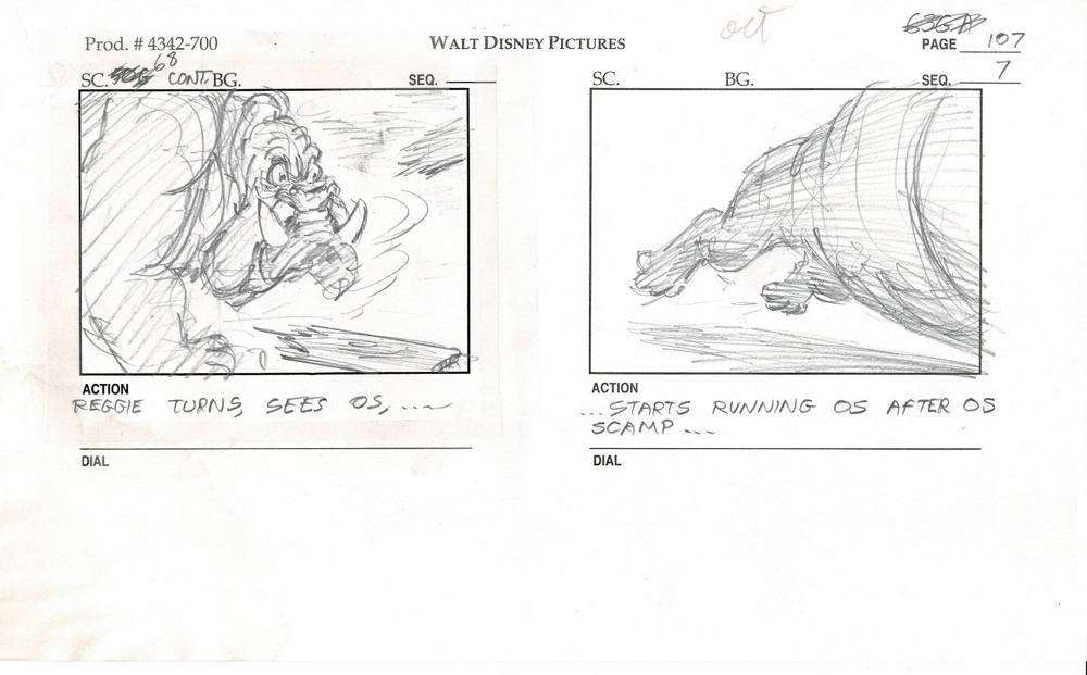 LADY and the TRAMP 2 Disney Production SB Drawing Animators Estate 2001 ws38