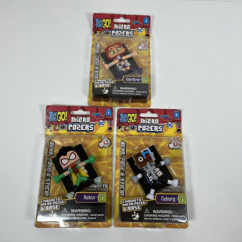 DC Teen Titans GO! Kawaii Cubes Micro Posers Series 1 Lot of 3 Robin Cyborg Star