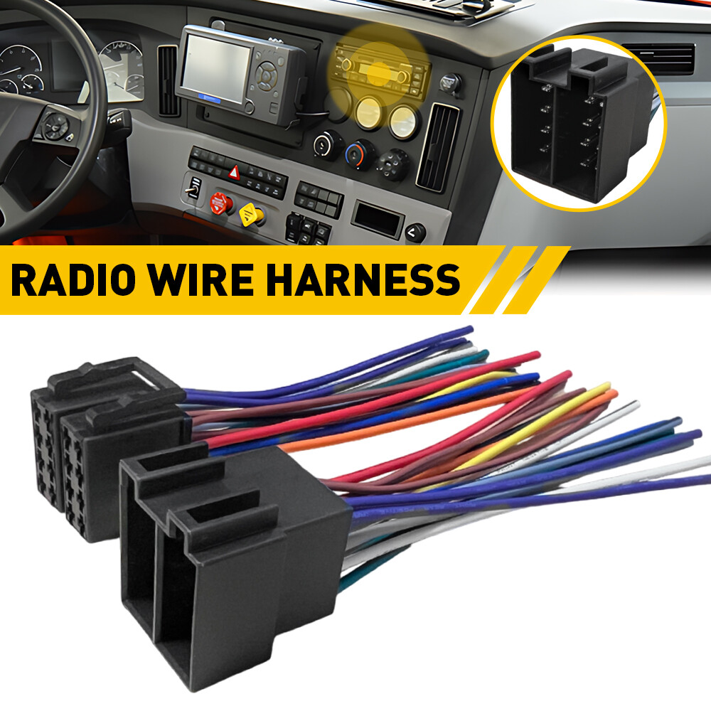 16 Stereo Pin Wire Radio Harness Adapter For Freightliner Cascadia 2008-2011