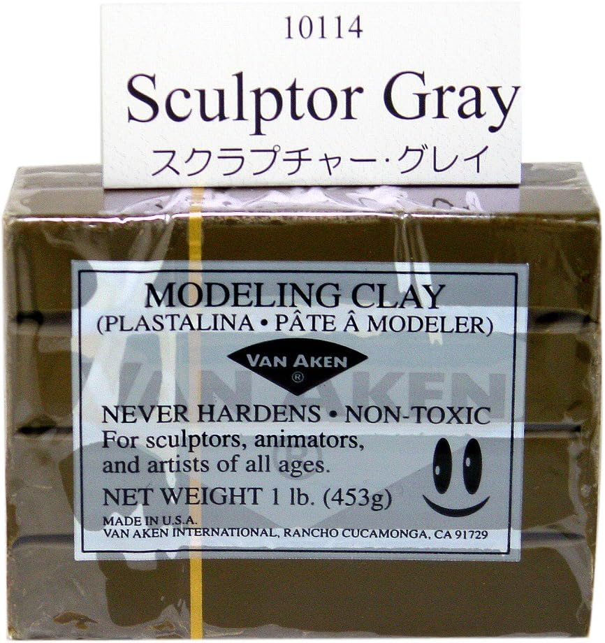 Plastalina Modeling Clay Sculptor Gray 1 Lb. Bar