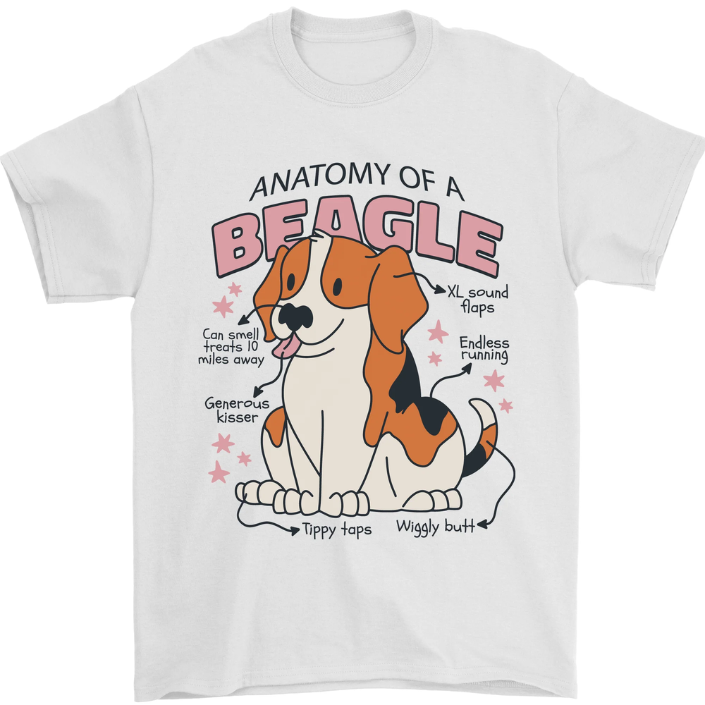 Beagle Anatomy Funny Dog Mens T-Shirt 100% Cotton