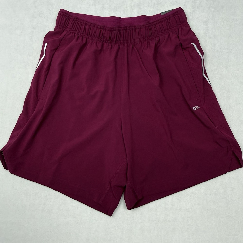 New DSG Stride Shorts Men’s Small Red 7” Inseam Built-In Brief Activewear Pocket