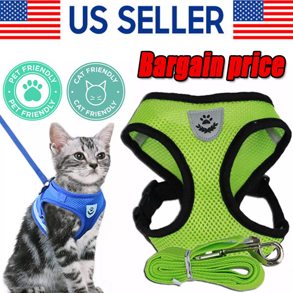 New Cat Dog Pet Harness Adjustable Control Vest Dogs Reflective S M L XL Leash
