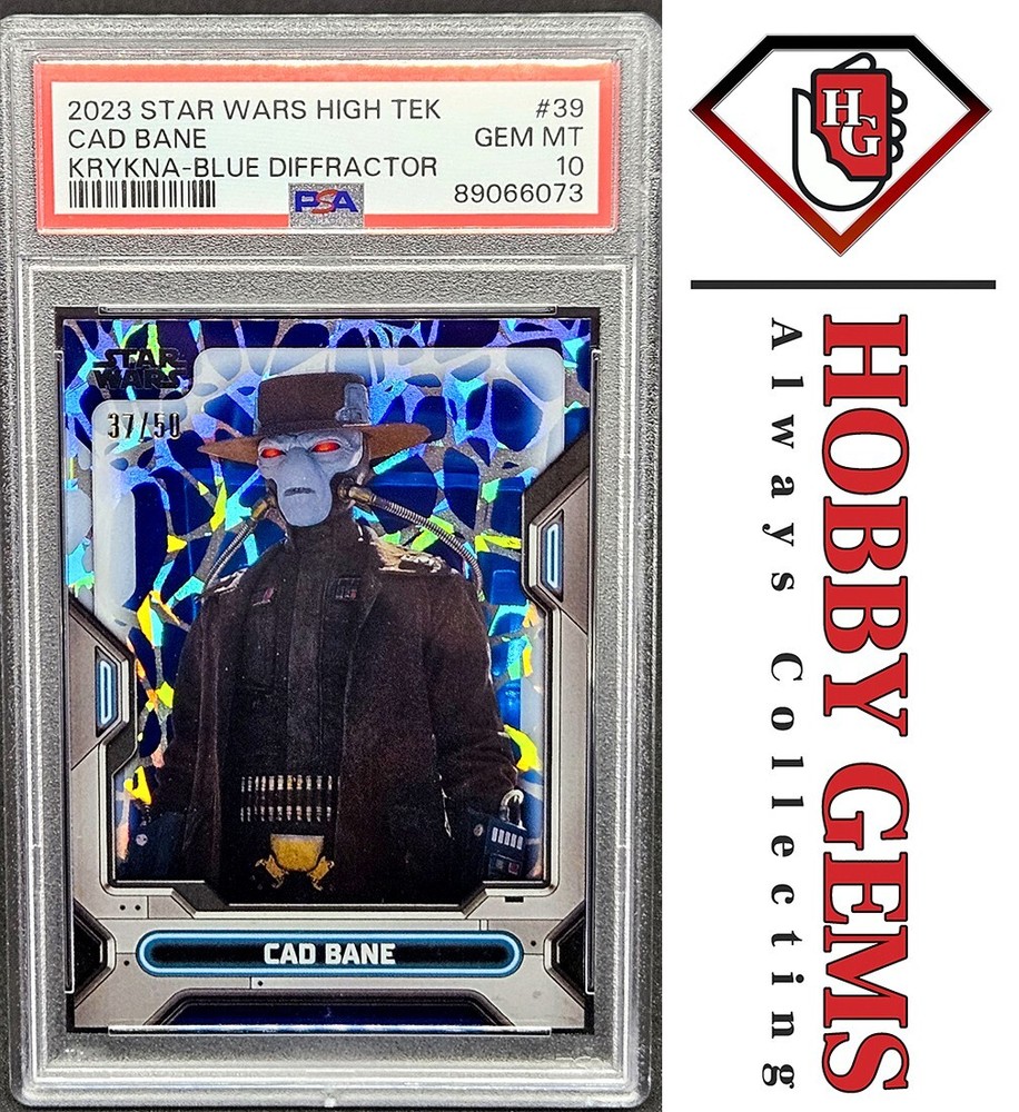 CAD BANE PSA 10 2023 Topps Star Wars High Tek Krykna Blue Diffractor #39 37/50